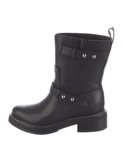 Pre-owned Rag & Bone Leather Studded Accents Moto Boots In Multi