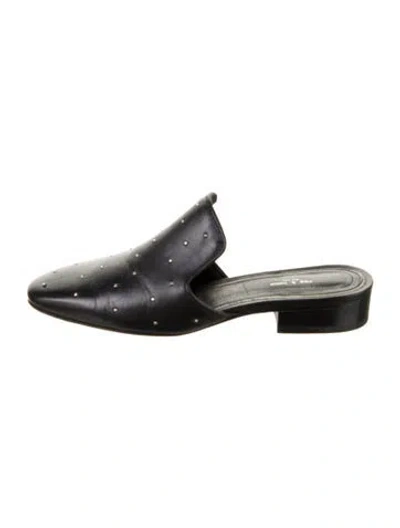Pre-owned Rag & Bone Leather Studded Accents Mules In Black