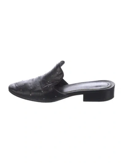 Pre-owned Rag & Bone Leather Studded Accents Mules In Black