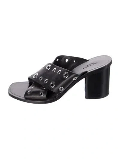 Pre-owned Rag & Bone Leather Studded Accents Sandals In Black