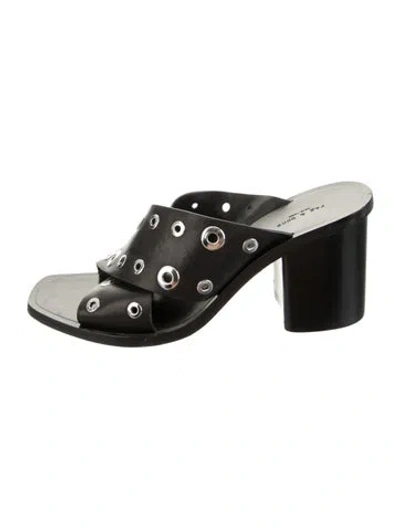 Pre-owned Rag & Bone Leather Studded Accents Sandals In Black
