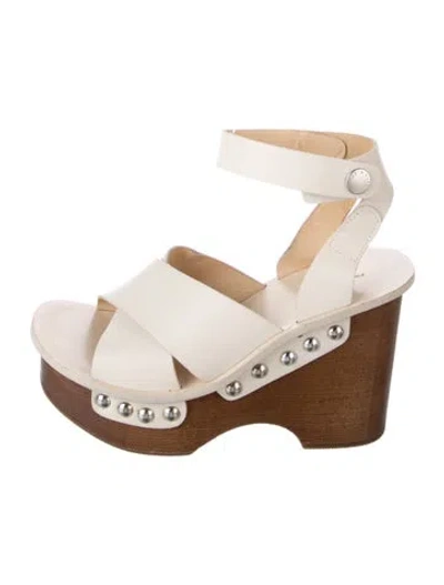 Pre-owned Rag & Bone Leather Studded Accents Sandals In Neutrals