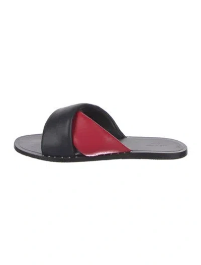 Pre-owned Rag & Bone Leather Studded Accents Slides In Red
