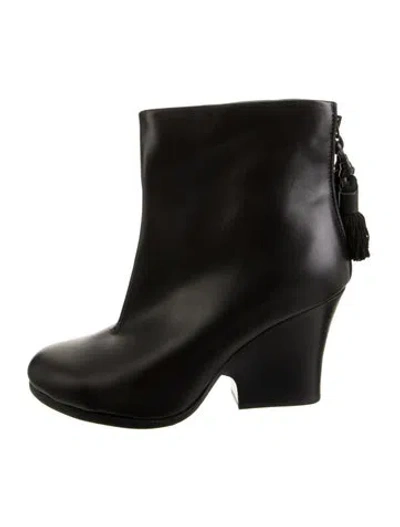 Pre-owned Rag & Bone Leather Tassel Accents Boots In Black