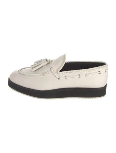 Pre-owned Rag & Bone Leather Tassel Accents Loafers In White