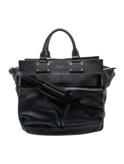 Pre-owned Rag & Bone Leather Top Handle Bag In Black/blue
