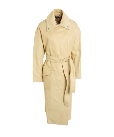 Rag & Bone Leather Trench Coat In Nude