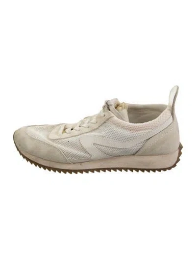 Pre-owned Rag & Bone Leather Trim Embellishment Athletic Sneakers In Neutrals