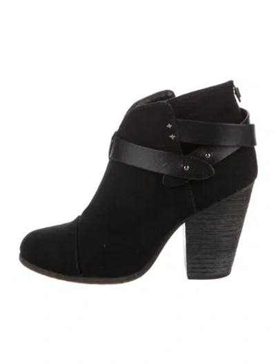 Pre-owned Rag & Bone Leather Trim Embellishment Boots In Black