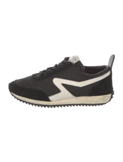 Pre-owned Rag & Bone Leather Trim Embellishment Sneakers In Black