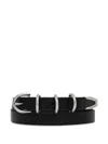 Rag & Bone Leather Triple-ring Belt In Black