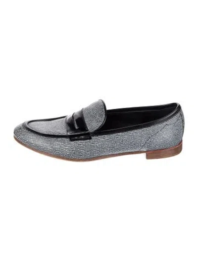 Pre-owned Rag & Bone Leather Tweed Pattern Loafers In White