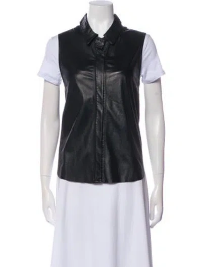 Pre-owned Rag & Bone Leather Vest In Black