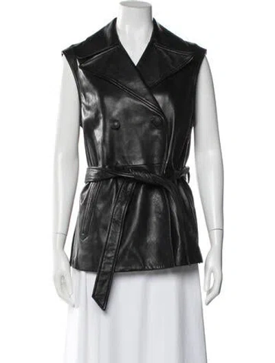 Pre-owned Rag & Bone Leather Vest In Black