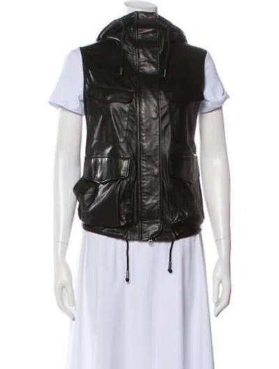Pre-owned Rag & Bone Leather Vest In Black