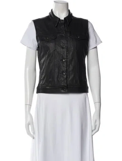 Pre-owned Rag & Bone Leather Vest In Black