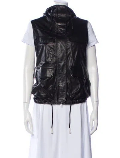 Pre-owned Rag & Bone Leather Vest In Black