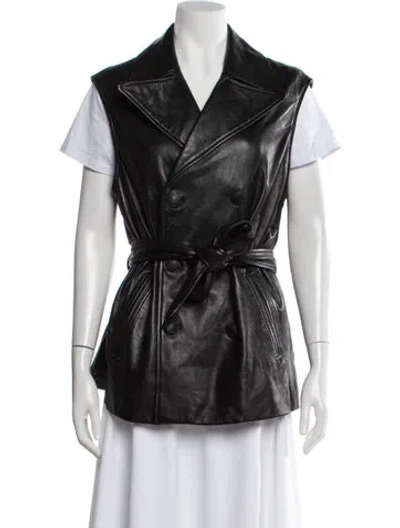 Pre-owned Rag & Bone Leather Vest In Black