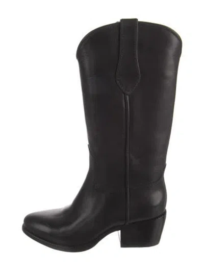 Pre-owned Rag & Bone Leather Western Boots In Black