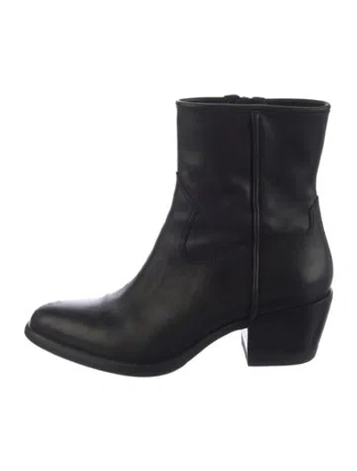 Pre-owned Rag & Bone Leather Western Boots In Black