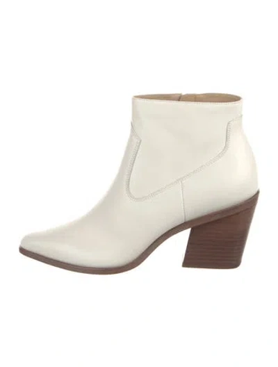 Pre-owned Rag & Bone Leather Western Boots In White