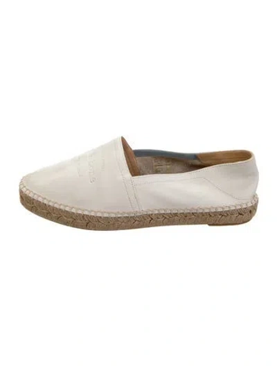 Pre-owned Rag & Bone Leather Whipstitch Trim Espadrilles In White