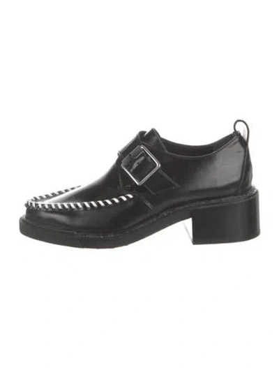 Pre-owned Rag & Bone Leather Whipstitch Trim Loafers In Black