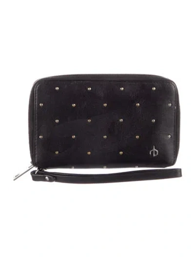 Pre-owned Rag & Bone Leather Wristlet In Black