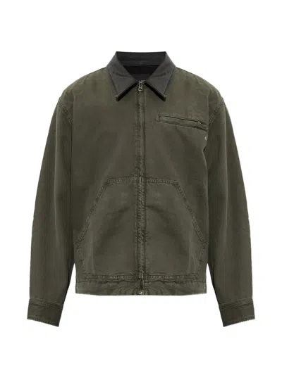 Rag & Bone Leather-collar Jacket In Green