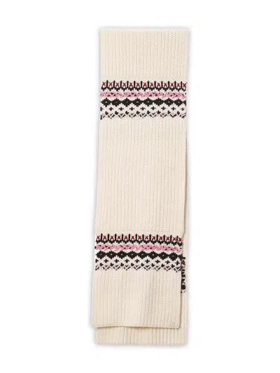 Rag & Bone Leigh Fair-isle Ribbed Scarf In Neutral