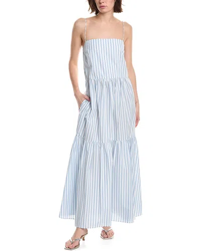 Rag & Bone Leilah Stripe Poplin Maxi Dress In Metallic