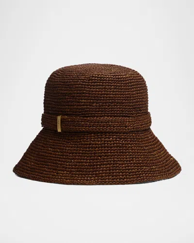 RAG & BONE LELA RAFFIA ROLLABLE BUCKET HAT