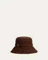 Rag & Bone Lela Raffia Rollable Bucket Hat In Brown