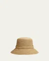 Rag & Bone Lela Raffia Rollable Bucket Hat In Neutral