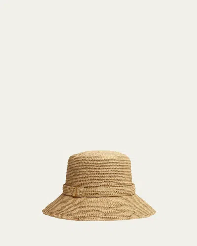 Rag & Bone Lela Raffia Rollable Bucket Hat In Neutral