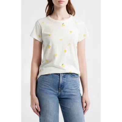 Rag & Bone Lemon Print Cotton Baby Tee In White