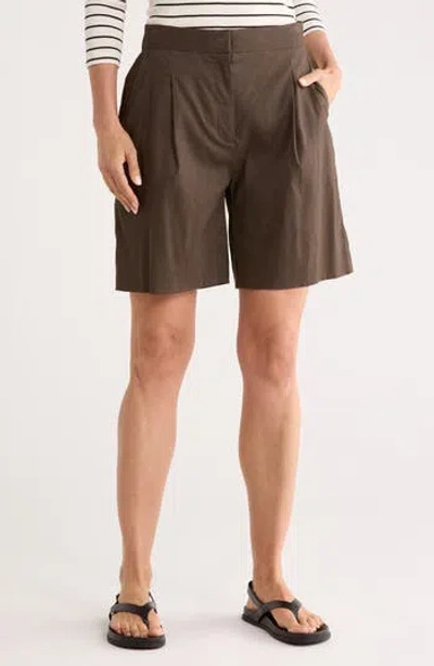 Rag & Bone Lena Linen Shorts In Brown