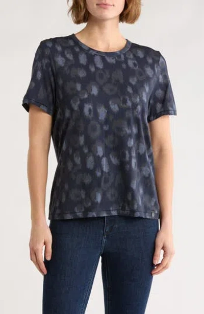 Rag & Bone Leopard Print Jersey T-shirt In Blue