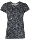 Rag & Bone Leopard-print Short-sleeved T-shirt In Black
