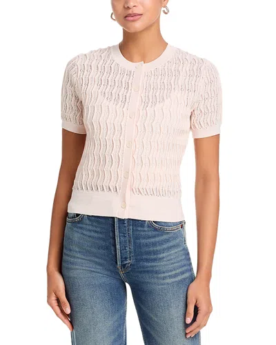 Rag & Bone Leslie Wave Pointelle Knit Cardigan In Neutral