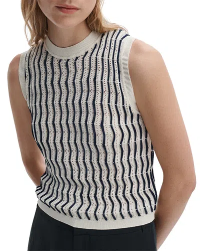 Rag & Bone Leslie Stripe Vest In Neutral