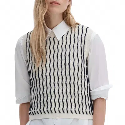 Rag & Bone Leslie Striped Vest In Ivory In Multi