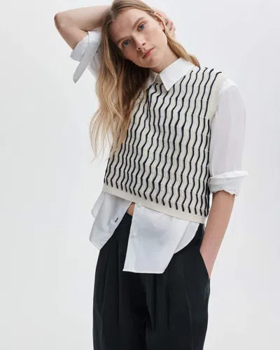Rag & Bone Leslie Striped Vest In White