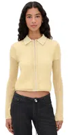 Rag & Bone Leva Long Sleeve Zip Sweater Butter In Yellow