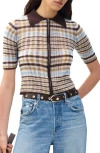 Rag & Bone Leva Short Sleeve Zip Cardigan In Multi