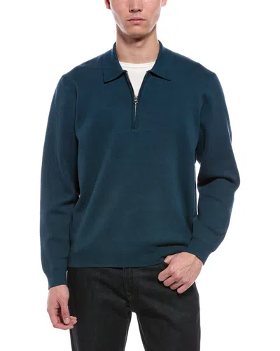 Rag & Bone Lewis 1/4-zip Polo Shirt In Blue