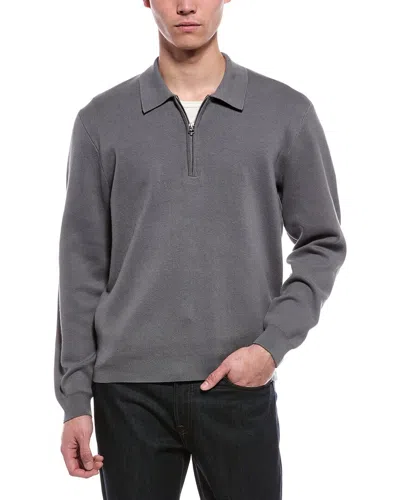 Rag & Bone Lewis 1/4-zip Polo Shirt In Gray