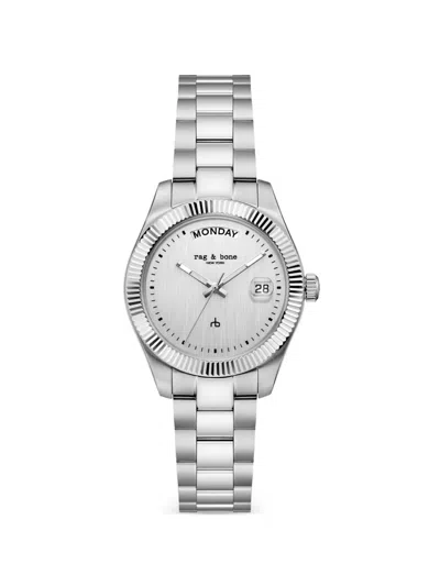 Rag & Bone Lex Day Date 34mm Watch In Metallic