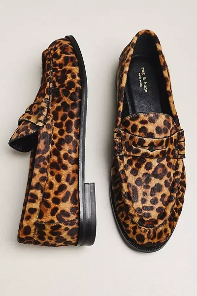 Rag & Bone Lexi Leather Leopard Loafers In Animal Print