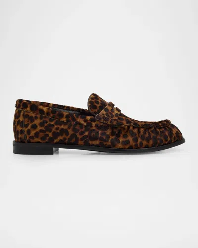 Rag & Bone Lexi Leopard Calf Hair Penny Loafers In Leopard Ha